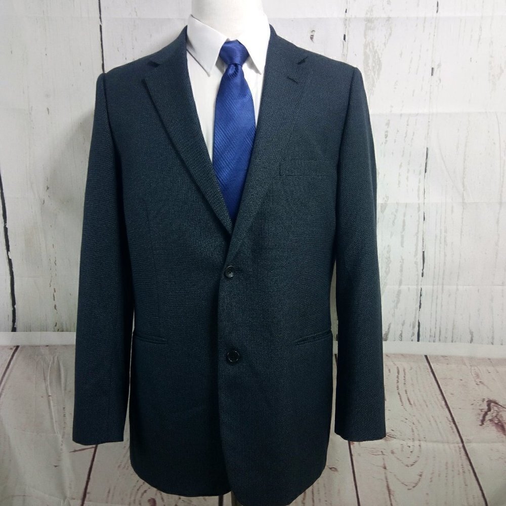 John Ashford Macy's Birdseye Blue Suit Blazer